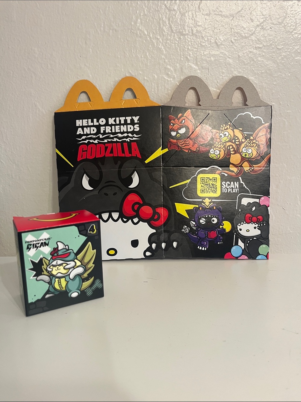 Hello Kitty, Godzilla collaboration number four with unopened unused happy meal